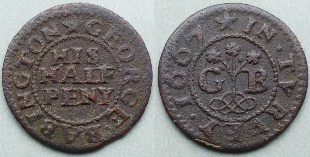 Turvey, George Babington 1667 halfpenny